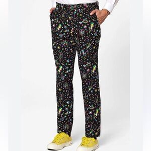 Opposuits Men's Size 40 Disco‎ Dude Suit Dress Pants Slacks Black Multicolored